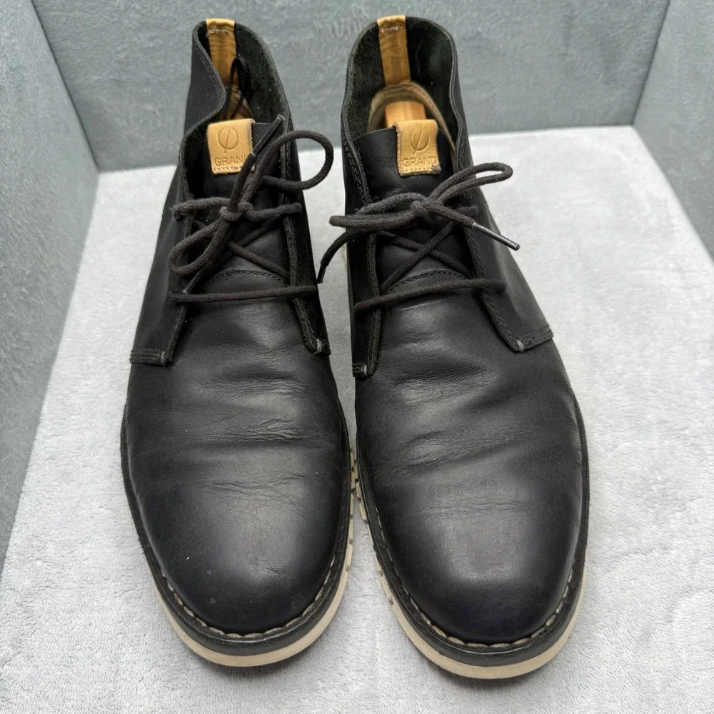 Cole Haan Zerogrand Chukka Boots Mens 10 Black Leather Desert Shoes C23250